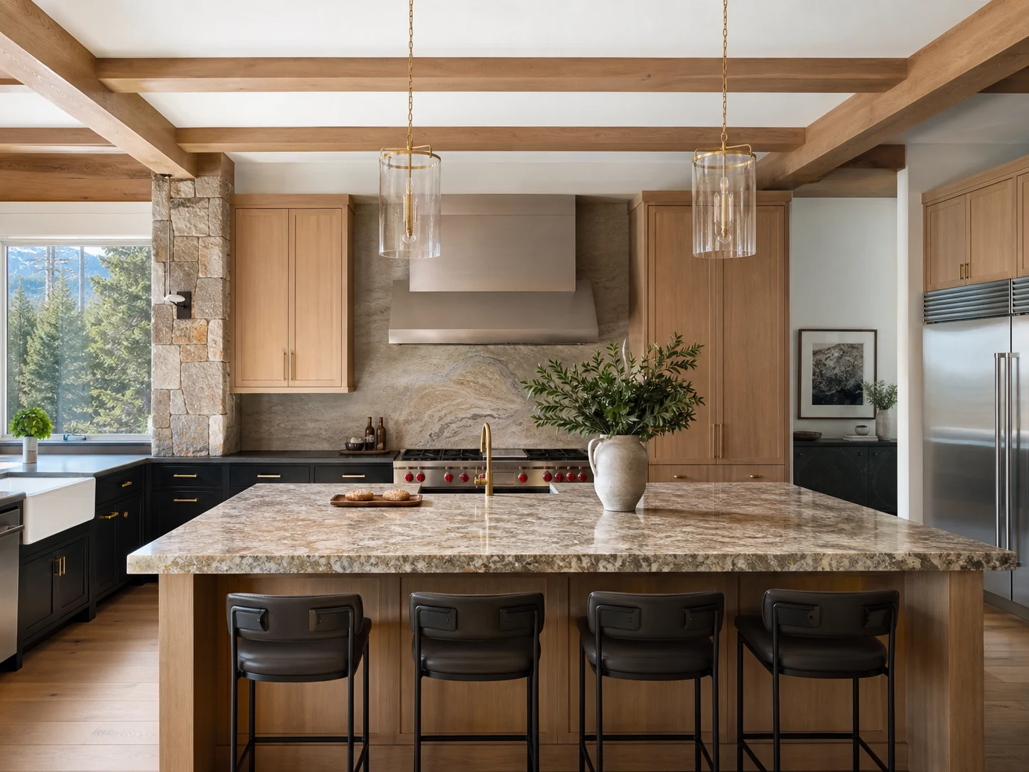 Freshly cleaned mountain home kitchen
