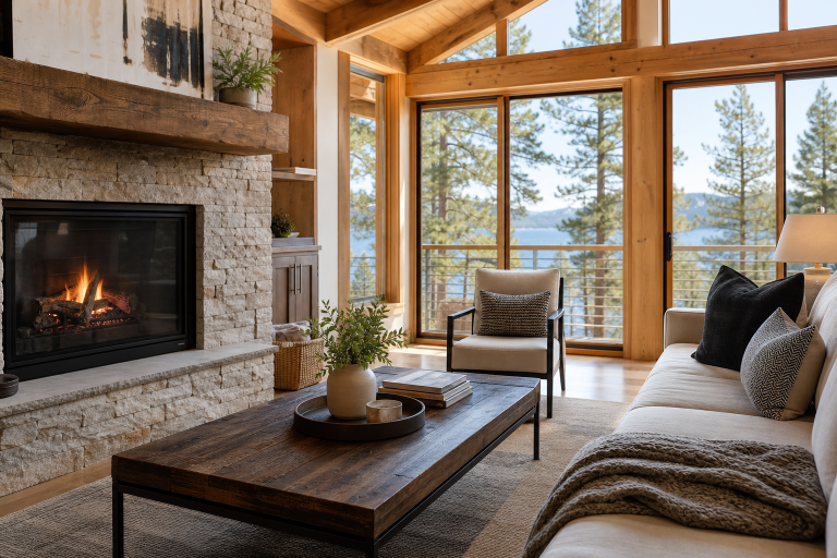 Guest-ready Lake Tahoe vacation rental living room